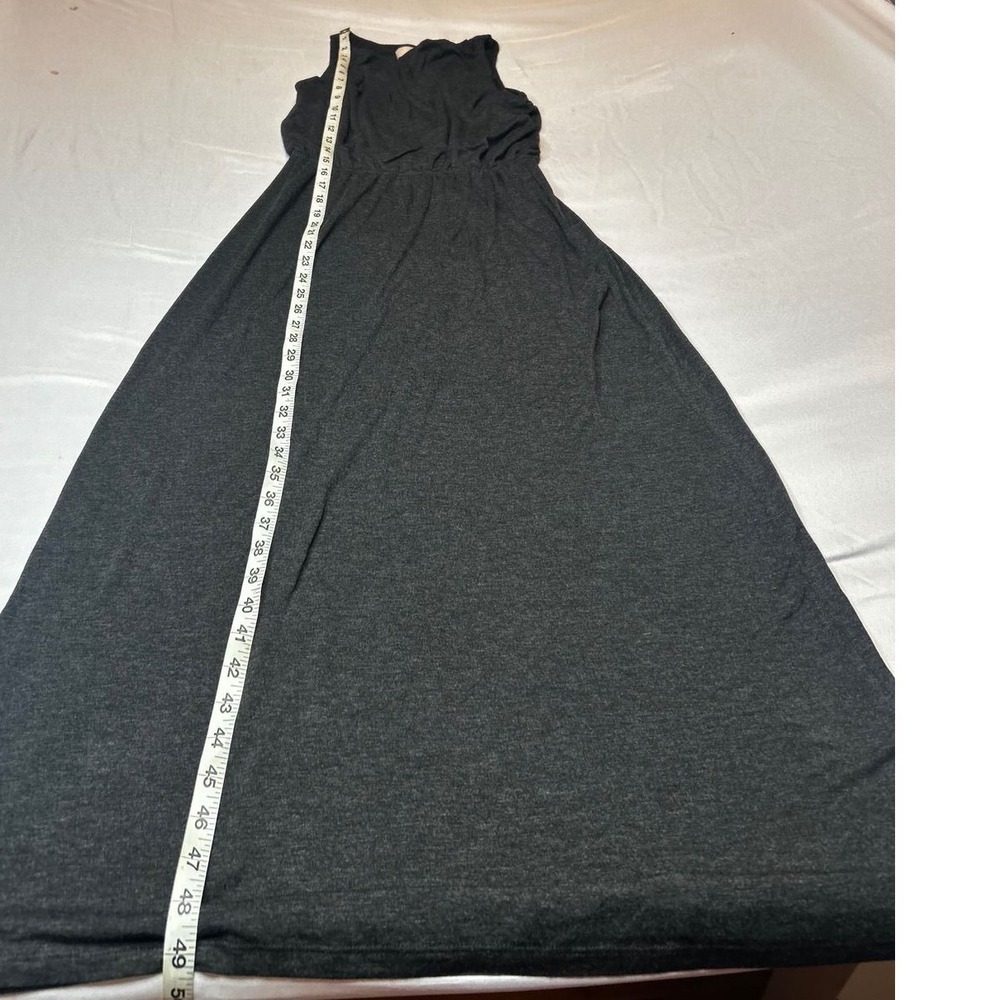 LOFT Petite Sleeveless Knit Maxi Dress Gray Heather Elastic Waist XSP NWT